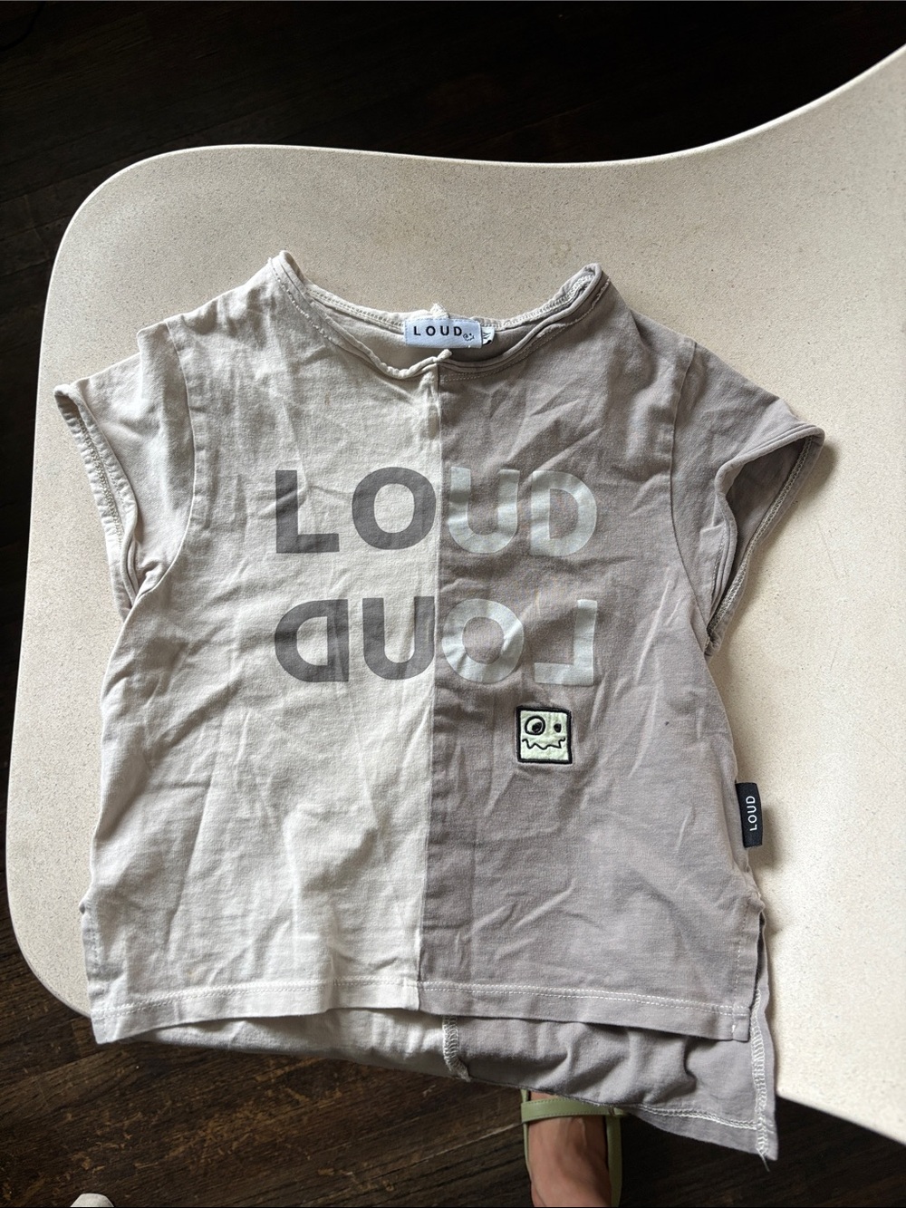 Loudmouth Two-Tone Taupe Graphic Kids Tee
